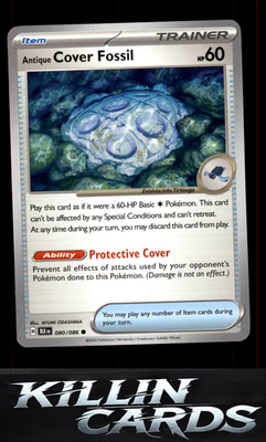 Antique Cover Fossil 080/086 Pokemon Common SV: Black Bolt Card NM