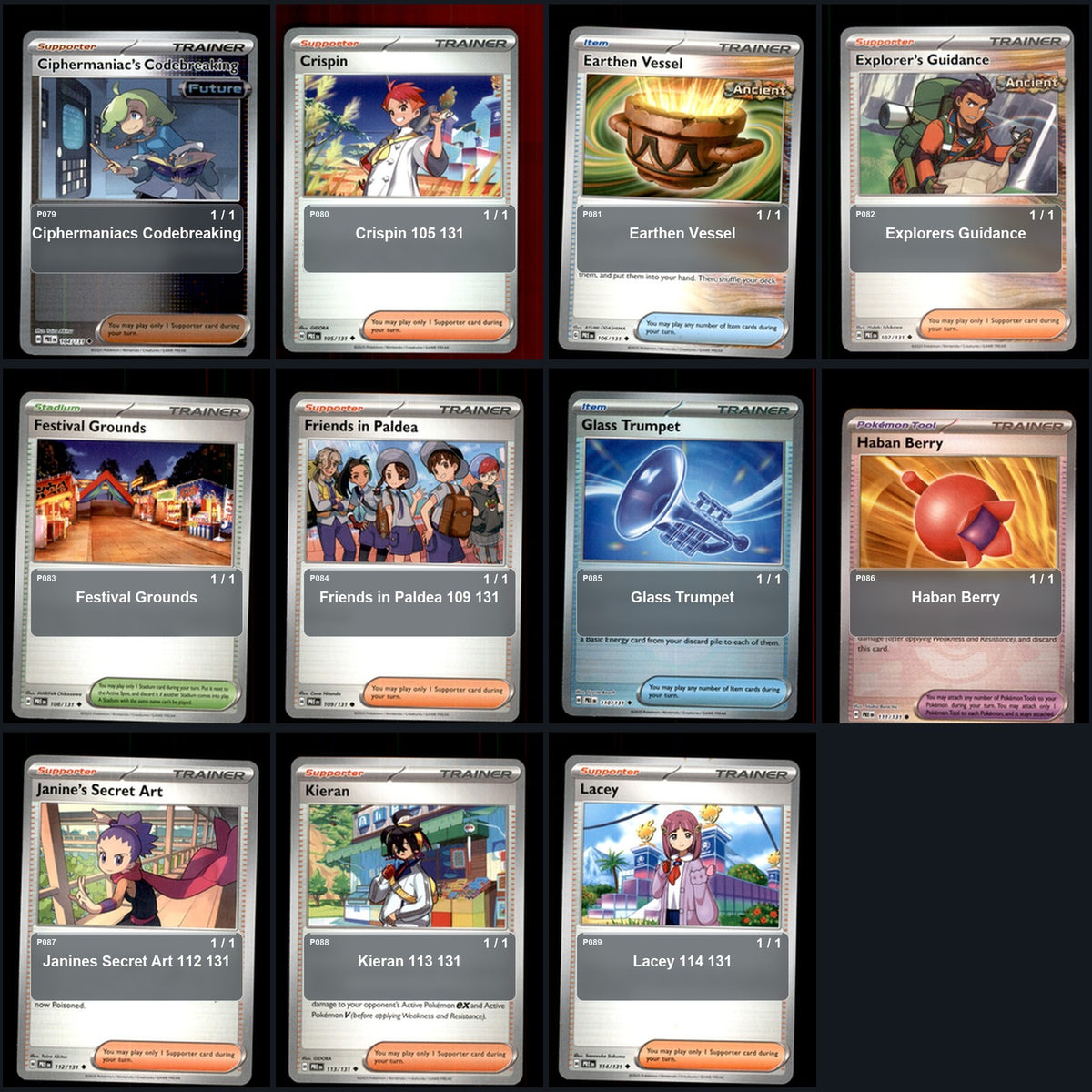 Pokemon TCG SV: Prismatic Evolutions C/UC/R Standard Set 97 Cards