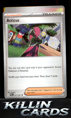 Atticus 077/091 Pokemon Uncommon SV: Paldean Fates Card NM