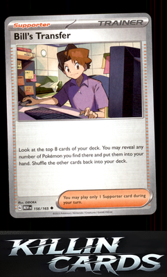 Bill's Transfer - 156/165 156/165 Pokemon Uncommon SV: Scarlet & Violet 151 Card