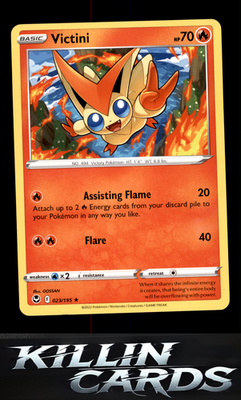 Victini 023/195 Pokemon Rare SWSH12: Silver Tempest Card LP
