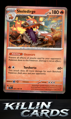 Skeledirge 031/191 Pokemon Rare SV08: Surging Sparks Card NM