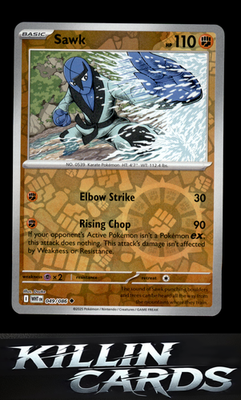 Reverse Holofoil Sawk 049/086 Pokemon Uncommon SV: White Flare Card NM