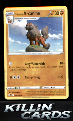 Hisuian Arcanine 084/196 Pokemon Holo Rare SWSH11: Lost Origin Card NM