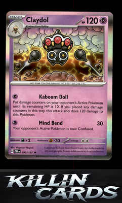 Claydol 095/197 Pokemon Rare SV03: Obsidian Flames Card NM