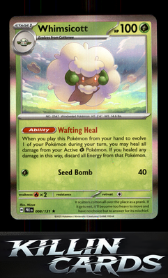 Whimsicott 008/131 Pokemon Rare SV: Prismatic Evolutions Card NM