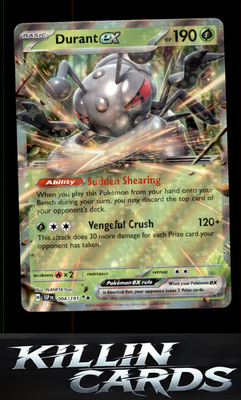 Durant ex - 004/191 004/191 Pokemon Double Rare SV08: Surging Sparks Card NM