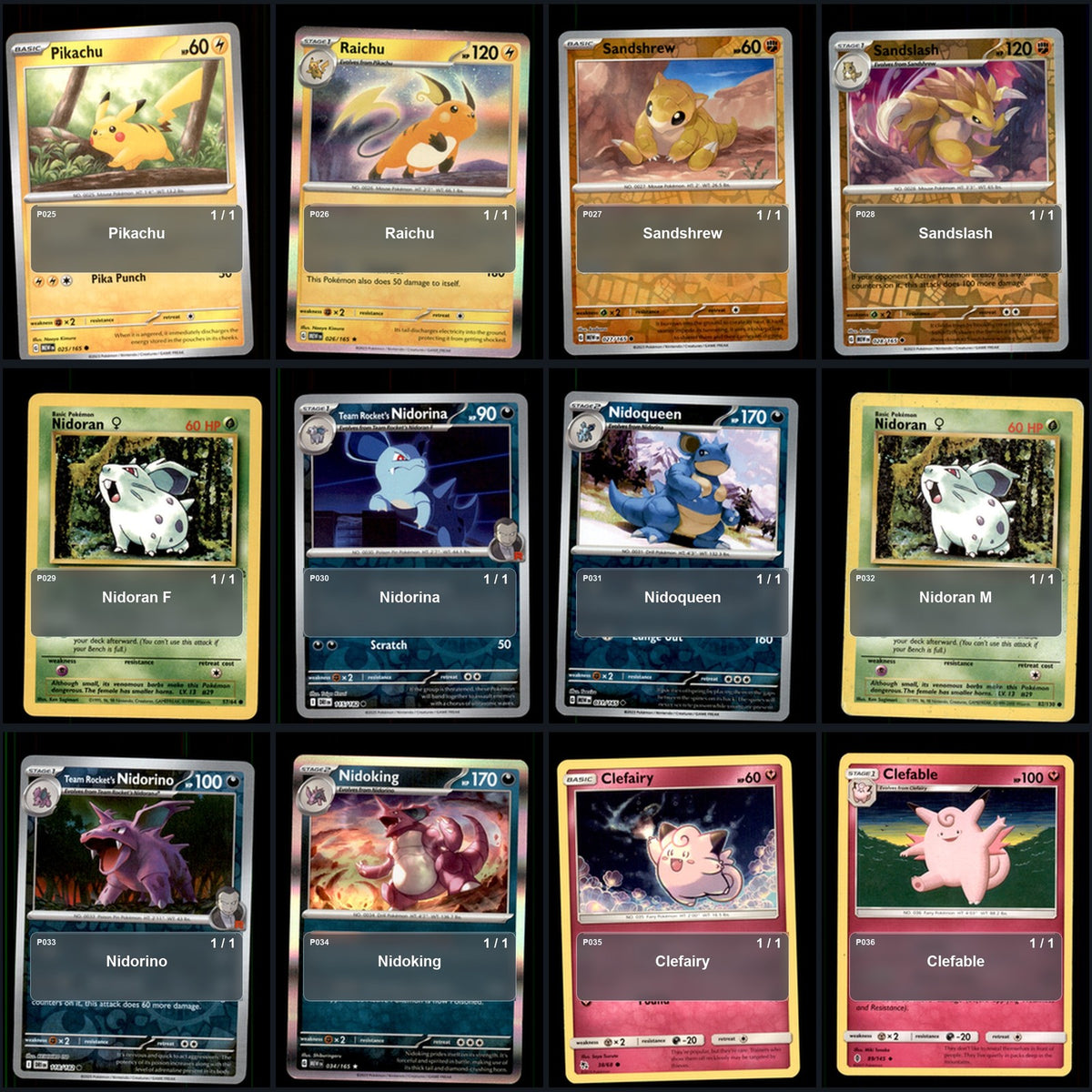 Pokemon TCG Generation 1 Kanto Pokemon Pokedex Set 151 Cards Collection