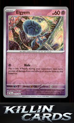 Reverse Holofoil Elgyem 073/162 Pokemon Common SV05: Temporal Forces Card NM