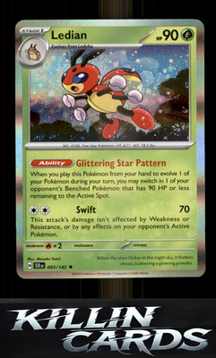 Ledian - 003/142 003/142 Pokemon Rare SV07: Stellar Crown Card NM
