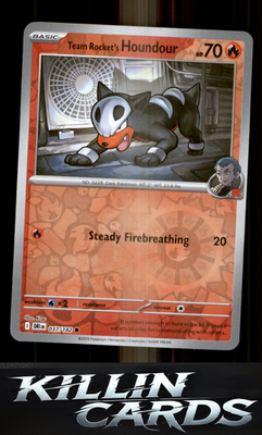 Reverse Holofoil Team Rocket's Houndour 037/182 Pokemon Common SV10: Destined Ri