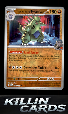 Reverse Holofoil Team Rocket's Tyranitar 096/182 Pokemon Rare SV10: Destined Riv