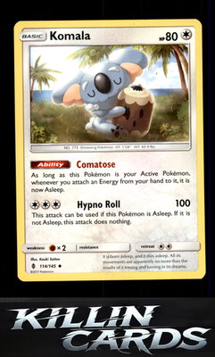 Komala 114/145 Pokemon Uncommon SM - Guardians Rising Card NM