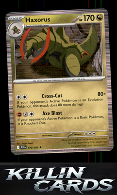 Haxorus 070/086 Pokemon Rare SV: Black Bolt Card NM
