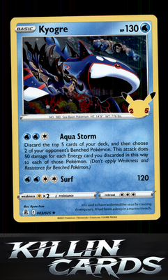 Kyogre 003/025 Pokemon Holo Rare Celebrations Card NM