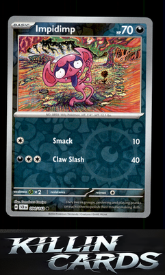 Reverse Holofoil Impidimp 094/142 Pokemon Common SV07: Stellar Crown Card NM