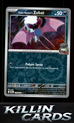 Reverse Holofoil Team Rocket's Zubat 120/182 Pokemon Common SV10: Destined Rival