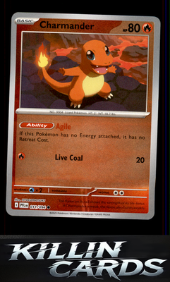 Reverse Holofoil Charmander 011/094 Pokemon Common ME02: Phantasmal Flames Card