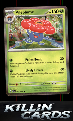 Vileplume 003/094 Pokemon Rare ME02: Phantasmal Flames Card NM