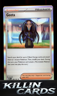 Geeta 188/197 Pokemon Rare SV03: Obsidian Flames Card NM