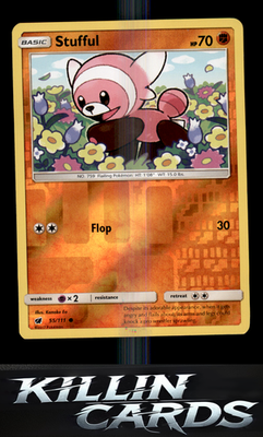 Reverse Holofoil Stufful 55/111 Pokemon Common SM - Crimson Invasion Card NM