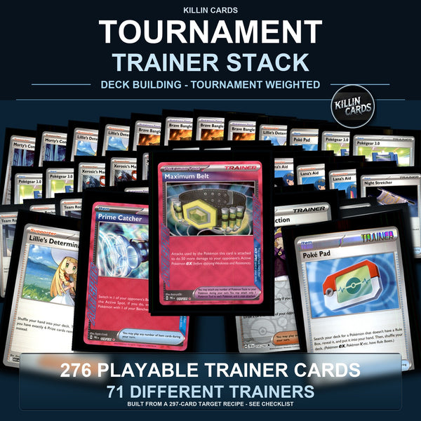 Pokemon TCG Trainer Card Lot 276 Cards Deck Building Playable Tournament