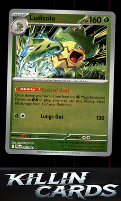 Reverse Holofoil Ludicolo - 007/094 007/094 Pokemon Uncommon ME02: Phantasmal Fl