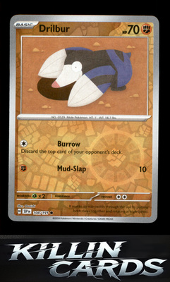 Reverse Holofoil Drilbur 108/191 Pokemon Common SV08: Surging Sparks Card NM