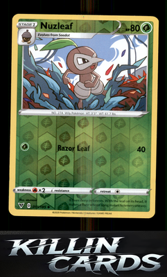 Reverse Holofoil Nuzleaf 011/185 Pokemon Uncommon SWSH04: Vivid Voltage Card NM