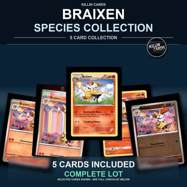 Pokemon TCG Braixen Species Collection 5 Different Cards