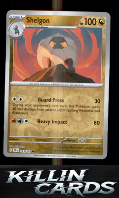 Reverse Holofoil Shelgon 113/159 Pokemon Common SV09: Journey Together Card NM
