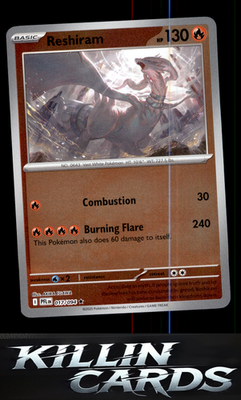 Reverse Holofoil Reshiram 017/094 Pokemon Rare ME02: Phantasmal Flames Card NM
