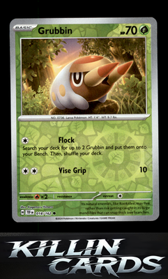 Reverse Holofoil Grubbin 018/162 Pokemon Common SV05: Temporal Forces Card NM