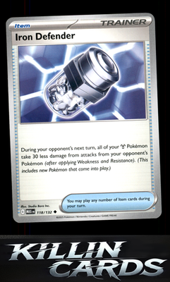 Iron Defender 118/132 Pokemon Uncommon ME01: Mega Evolution Card NM