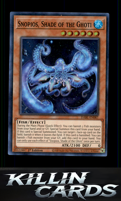 1st Edition Snopios, Shade of the Ghoti DABL-EN087 YuGiOh Super Rare Darkwing Bl