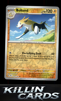 Reverse Holofoil Boltund 059/162 Pokemon Uncommon SV05: Temporal Forces Card NM