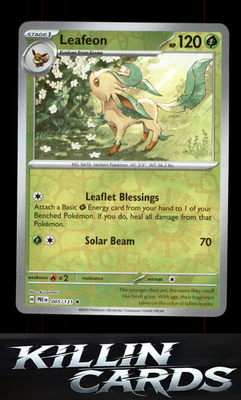 Reverse Holofoil Leafeon 005/131 Pokemon Rare SV: Prismatic Evolutions Card NM