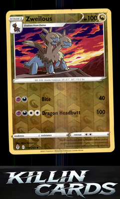 Reverse Holofoil Zweilous 114/203 Pokemon Uncommon SWSH07: Evolving Skies Card N