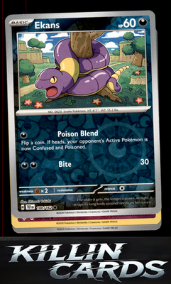 Reverse Holofoil Ekans 100/162 Pokemon Common SV05: Temporal Forces Card NM
