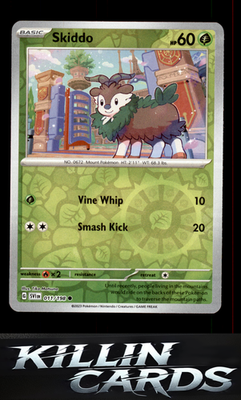 Reverse Holofoil Skiddo 011/198 Pokemon Common SV01: Scarlet & Violet Base Set C