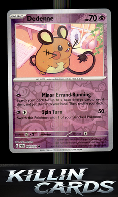 Reverse Holofoil Dedenne 036/091 Pokemon Common SV: Paldean Fates Card NM