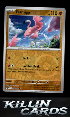 Reverse Holofoil Flamigo 106/182 Pokemon Common SV04: Paradox Rift Card NM