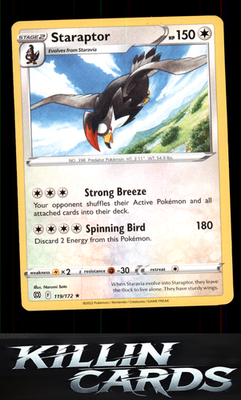 Staraptor 119/172 Pokemon Rare SWSH09: Brilliant Stars Card NM