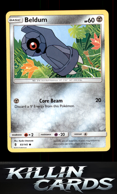 Beldum 83/145 Pokemon Common SM - Guardians Rising Card NM