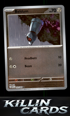 Reverse Holofoil Beldum 059/086 Pokemon Common ME04: Chaos Rising Card NM