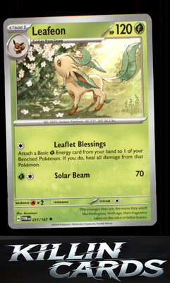 Leafeon 011/167 Pokemon Uncommon SV06: Twilight Masquerade Card NM
