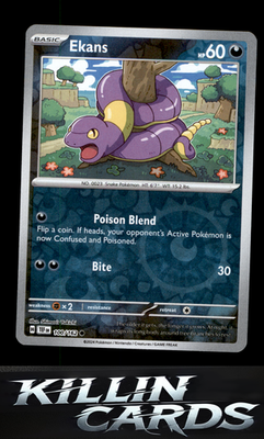 Reverse Holofoil Ekans 100/162 Pokemon Common SV05: Temporal Forces Card NM