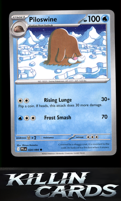 Piloswine 024/094 Pokemon Common ME02: Phantasmal Flames Card NM