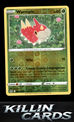 Reverse Holofoil Wurmple 006/196 Pokemon Common SWSH11: Lost Origin Card NM