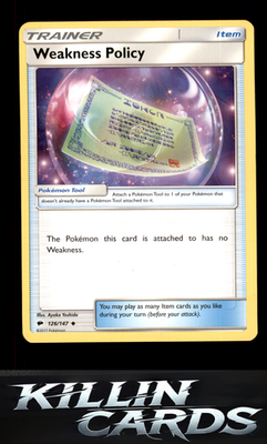 Weakness Policy 126/147 Pokemon Uncommon SM - Burning Shadows Card LP